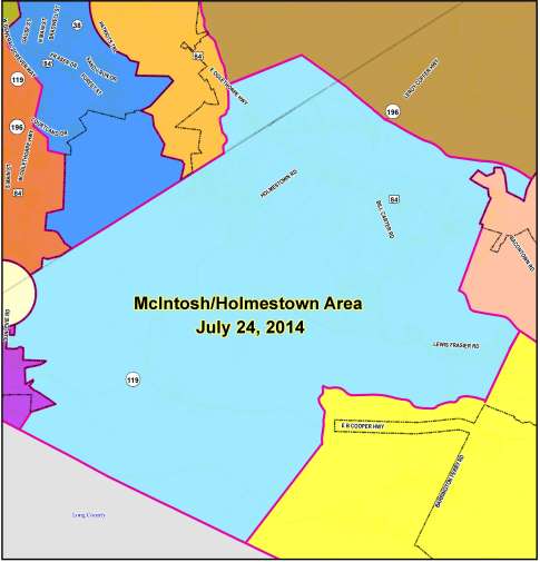 McIntosh-Holmestown Flyer Map